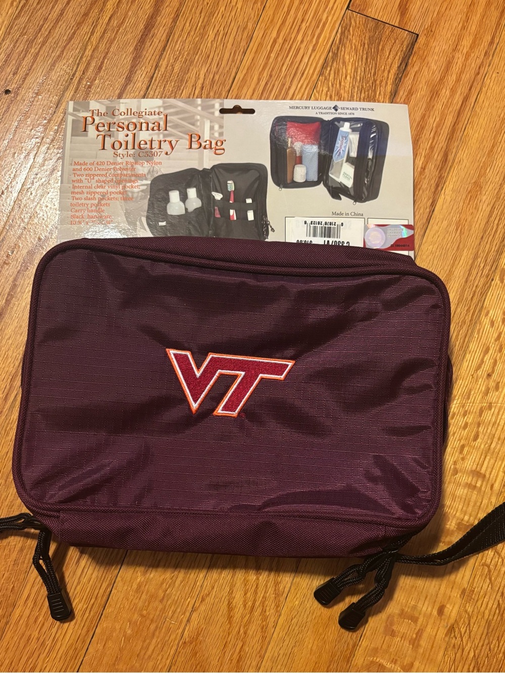 Virginia Tech Hokies VT Toiletry Travel Bag NWT